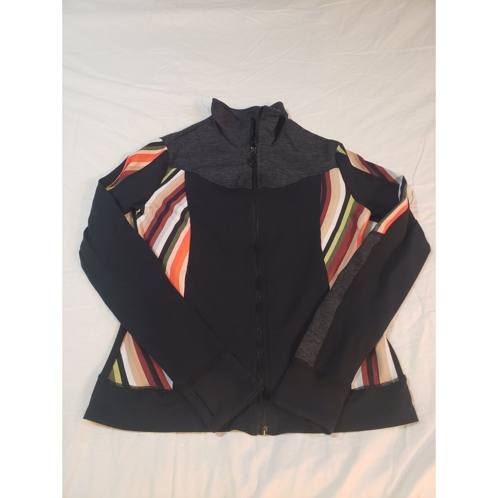 Trina Turk Recreation Womens Zip Up Jacket Black S Long Sleeve Pockets Collared